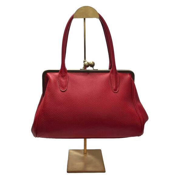 Taschenkinder Big Aurelie Leather Kisslock Frame Bag (Red) - Picture 2 of 12